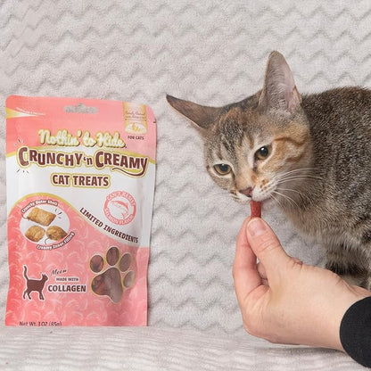 Fieldcrest Farms Nothin’ to Hide Collagen Cat Treats – Crunchy & Creamy Cat Snacks, High-Protein Healthy Treats for Skin, Coat & Joint Support, Salmon Flavor, 3 oz.