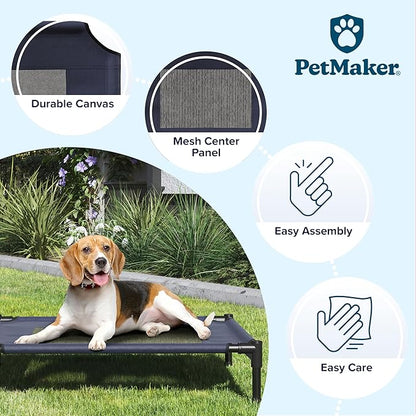 Elevated Dog Bed Cover - 30x24-Inch Replacement Pet Bed Cover with Mesh Panel - for Indoor/Outdoor Use - Dog Cot Not Included by PETMAKER (Blue)