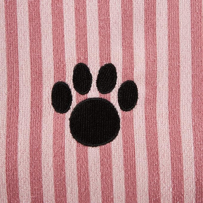 Bone Dry Pet Grooming Microfiber Towel, Striped Collection, X-Large, 41x23.5", Rose