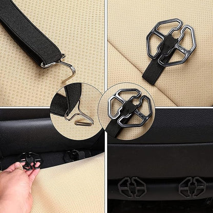 Coverado Front Seat Cover, Car Seat Covers Front Seats, Waterproof Leather Car Seat Cushion, 2PCS Universal Seat Covers for Cars, Car Seats Protector, Black Seat Covers Fit for Most Cars