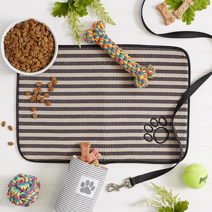 Bone Dry Machine Washable, Ultra Absorbent Pet Mat, 12x18, Brown Stripe