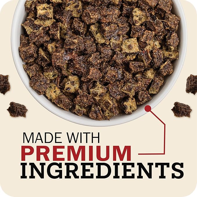 Redbarn Powerfood Air Dried Dog Food - 95% Beef & Beef Organs - High Protein Grain-Free Non-GMO Premium Dry Full Feed or Topper Made in USA with Omega 3 Salmon Oil Flaxseed - 5lb