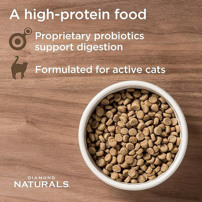 Diamond Naturals Active Cat Adult Dry Cat Food Chicken Protein Formula from Cage-Free Chicken with Superfoods, Probiotics, Antioxidants and Essential Nutrients 6lb