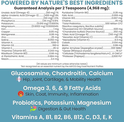 12-in-1 Multivitamin Powder for Dogs - 5.4 oz of Puppy and Senior Dog Vitamins and Supplements - Advanced Formula with Glucosamine, Omega 3,6,9, Vitamins, Probiotics, and More - Made in the USA