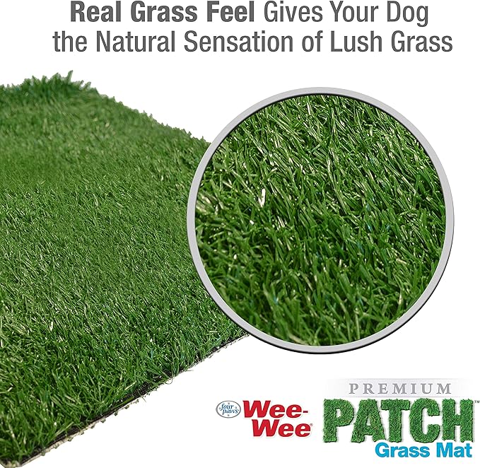 Four Paws Wee-Wee Premium Patch Indoor and Outdoor Pet Potty for Dogs l Dog Potty Training l Artificial Grass l Wee-Wee Patch