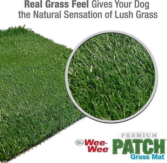Four Paws Wee-Wee Premium Patch Indoor and Outdoor Pet Potty for Dogs l Dog Potty Training l Artificial Grass l Wee-Wee Patch