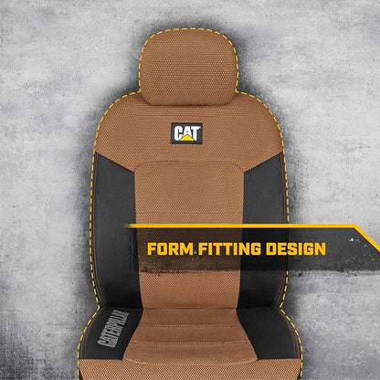 Cat® MeshFlex Automotive Seat Covers for Cars Trucks and SUVs (Set of 2) – Beige Car Seat Covers for Front Seats, Truck Seat Protectors with Comfortable Mesh Back, Auto Interior Covers