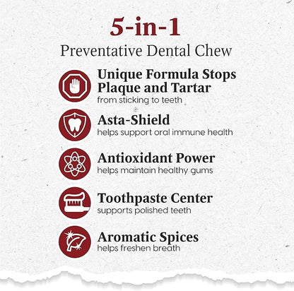 Ark Naturals Protection Plus Brushless Toothpaste for Small Breeds, 12 oz Bag, Dog Dental Chew with Toothpaste Center, Prevent Plaque & Tartar, Freshen Breath