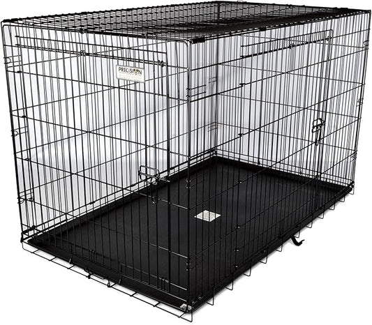 Precision Pet Products Two Door Great Crate Wire Dog Crate, 48 Inch, For Pets 90-125 lbs, With 5-Point Locking System