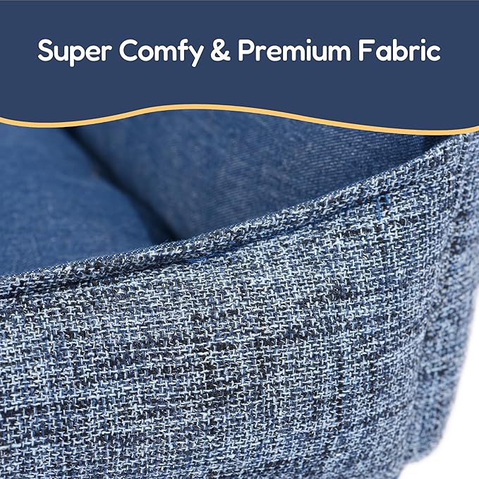 FluffyDream Small Dog Bed, Super Soft Pet Bed Furniture, Suitable for Dogs Up to 30lbs, 24'' x 20'', Dark Blue