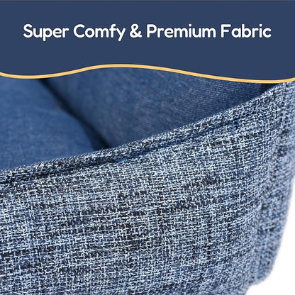 FluffyDream Small Dog Bed, Super Soft Pet Bed Furniture, Suitable for Dogs Up to 30lbs, 24'' x 20'', Dark Blue