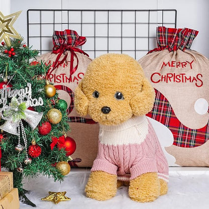 Topbuti Dog Sweater Turtleneck Knitwear Doggie Pullover Sweater Doggy Winter Coat Warm Pet Clothes Puppy Holiday Clothing Buttons Knitted Outfits for Small Cats Dogs Cold Weather (Medium)