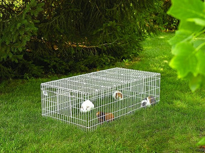 MidWest Homes for Pets Guinea Habitat Plus Cage, Includes Divider Panel and Hinged Top, Washable PVC Canvas Bottom, Expandable Small Animal Cage for Guinea Pigs, 171GHP