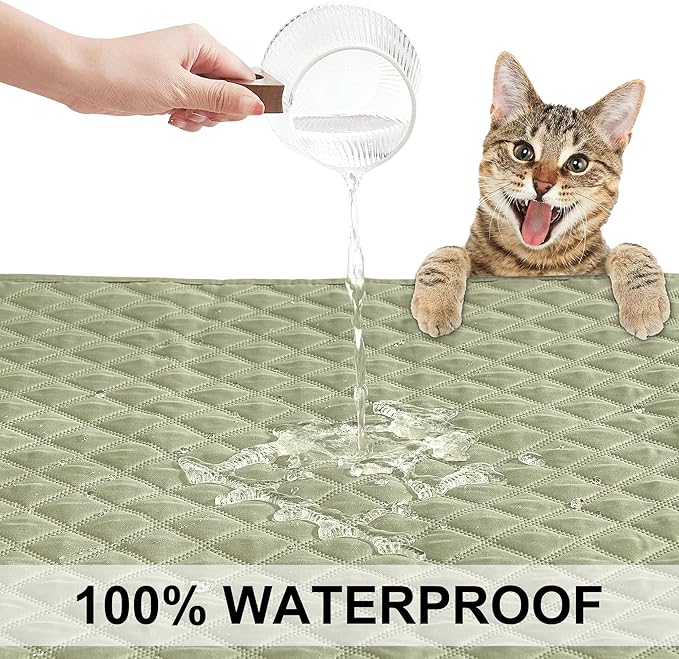 NICETOWN 100% Waterproof Dog Blanket Sofa Covers Couch Cover for Pets Cats Furniture Protector Dog Travel Bed Reversible Washable Mat for Car Floor, 82" W x 82" L, 1 Panel, Beige/Khaki