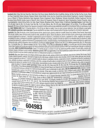 Hill's Science Diet Adult 1-6 Wet Cat Food, Turkey & Liver, 2.8 oz. Pouches, 24-Pack