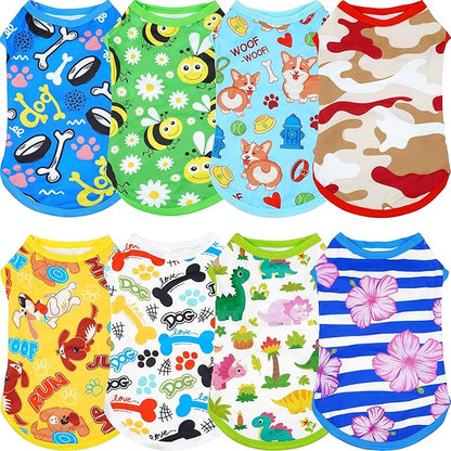 8PCS/Pack Dog Shirts Male for XXXL Dog Boy Sleeveless T Shirts Soft Stretchy Tank Top Tee Vest