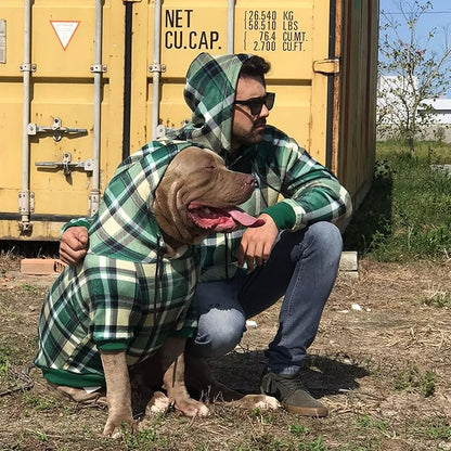 Spark Paws Human Hoodie - Premium Quality, Buttery Soft, Superior Comfort and Fit, Calming Fleece Interior, Suitable for All Styles – Green Plaid, XL