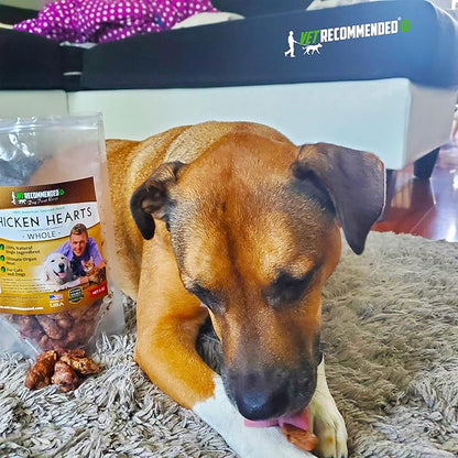 Vet Recommended Premium Whole Chicken Hearts for Dogs and Cats (5oz Bag), Freeze Dried Natural Dog Treats - Perfect Organ Meat for Pets, Human Grade, Natural Source of Taurine, USA Made.