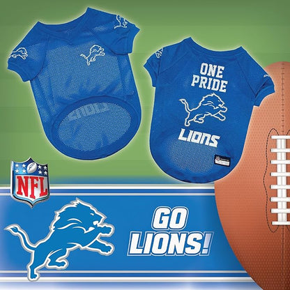 Pets First NFL Detroit Lions Raglan Jersey One Pride - Size Large. Cutest Football Jersey for Dogs & Cats
