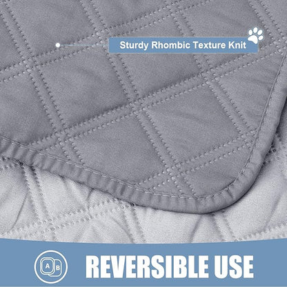 Smiry Waterproof Dog Bed Cover Pet Blanket, Soft Washable Dog Blanket for Furniture Bed Couch Sofa Reversible, Checkered (30"x70", Grey/Light Grey)