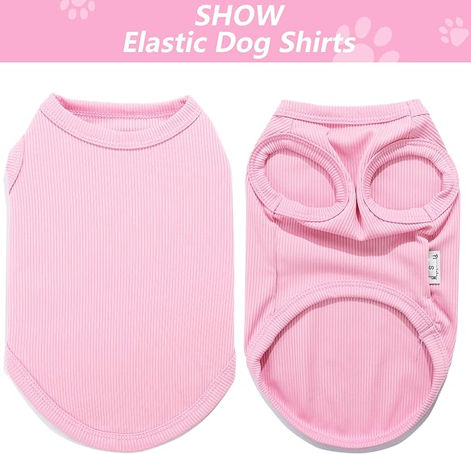 2 Pack Dog Clothes for Small Dogs Summer Dog Shirt Vest Girl Boy Lightweight Puppy T-Shirts Blank Soft and Cool Pet Clothing Sleeveless Medium Large Dog Outfit (Pink+D-Pink, X-Large)