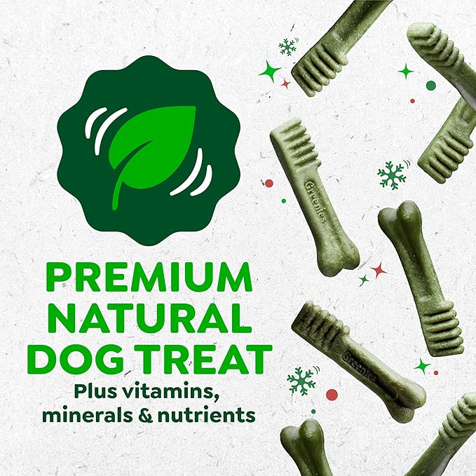 Greenies Veterinarian-Recommended, Limited-Edition Natural Dental Dog Treats Teenie Size, Gingerbread Flavor, 6 oz. Pack, 22 Count