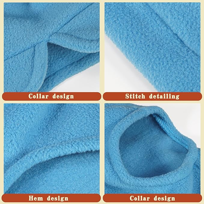 Sleeveless Pullover Fleece Vest for Small Dogs: Cozy Polyester Dog Jacket, Tank Top Sweater with Leash Ring and Armholes, Crisp, Warm, and Easy-to-Wear Design for Everyday Comfort Turquoise S