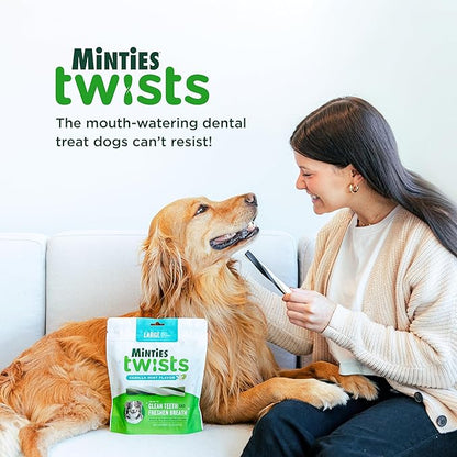 Minties Twists VetIQ Dog Dental Bone Treats, Dental Chews for Tiny/Small Dogs (Under 40 lbs), 16 Count