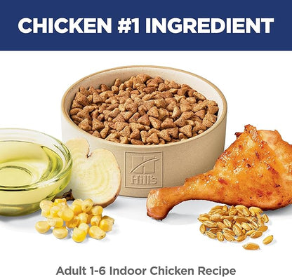 Hill's Science Diet Adult 1-6 Indoor Dry Cat Food, Chicken, 15.5 lb. Bag