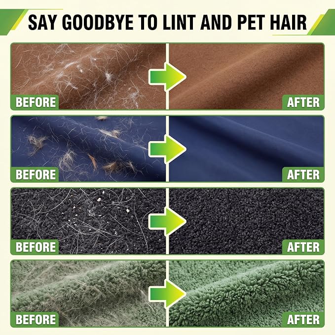 Pet Hair Remover Glove for Cats & Dogs Electrostatic Pet Hair Removal Mitt, Reusable & Washable Lint Brush for Furniture, Couch, Carpet, Clothing, Car Seats (Black)