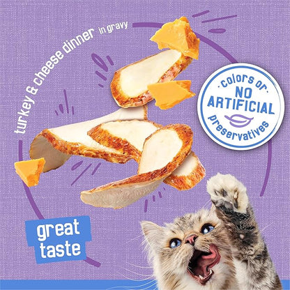 Purina Friskies Shreds Turkey and Cheese Dinner in Gravy High Protein Wet Cat Food - (Pack of 24) 5.5 oz. Cans