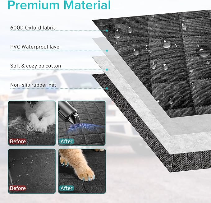 Dog Car Seat Cover Compatible with Tesla Model 3 Model Y 2017-2026 Back Seat Accessories Highlander Juniper, Waterproof Pet Bench Backseat Covers with Non-Slip Backing 5/7 Seater