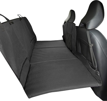 Furhaven Deluxe Multi-Panel Hard Bottom Platform Bridge Backseat Protector w/ Travel Bag - Gray, One Size