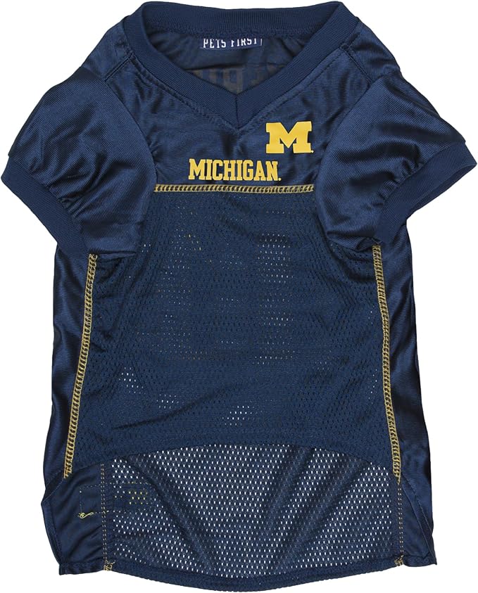 Pets First NCAA College Michigan Wolverines Mesh Jersey for Dogs & Cats, Medium. Licensed Big Dog Jersey with Your Favorite Football/Basketball College Team (Pack of 2)