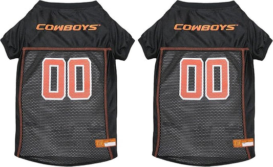 NCAA College Oklahoma State Cowboys Mesh Jersey for Dogs & Cats, Large. Licensed Big Dog Jersey with Your Favorite Football/Basketball College Team (Pack of 2)