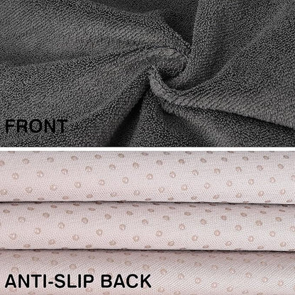 Leader Accessories 2pcs Grey Waterproof Towel Auto Car Seat Cover Protector Machine Washable - Fit Yoga Running Crossfit Athletes Beach Swimming Outdoor Sports