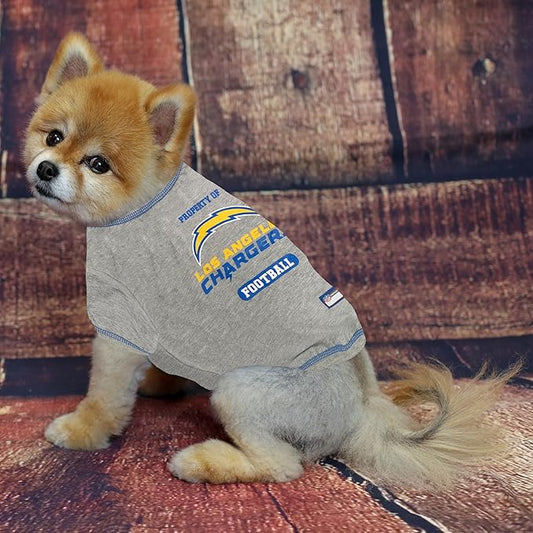 NFL Los Angeles Chargers Dog T-shirt Small. - Licensed Shirt for Pets Team Colored with Team Logos- Premium Stretchable Materials for the comfort of your Dog & Cat