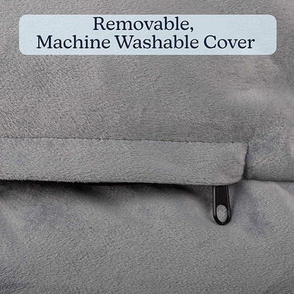 PETMAKER Orthopedic Dog Bed - 42in Dog Couch Bed with Supportive Wraparound Bolster and Removable Washable Cover - Egg-Crate Foam Extra Large Dog Bed for Pets up to 65lbs - Dog Products (Gray)
