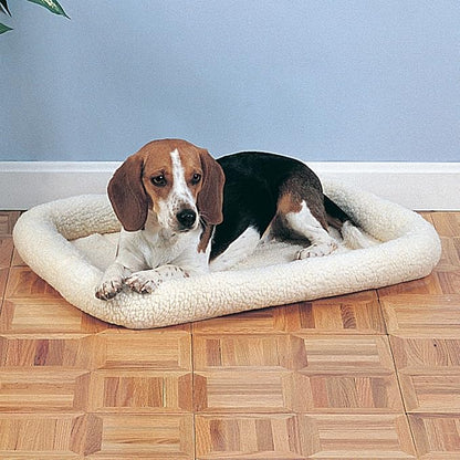 Slumber Pet Sherpa Crate Pet Bed with Bumper-Style Cushioning for Comfort in Crate