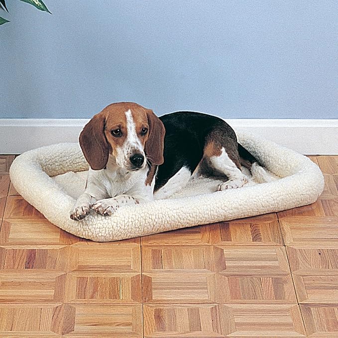 Slumber Pet Sherpa Crate Pet Bed with Bumper-Style Cushioning for Comfort in Crate