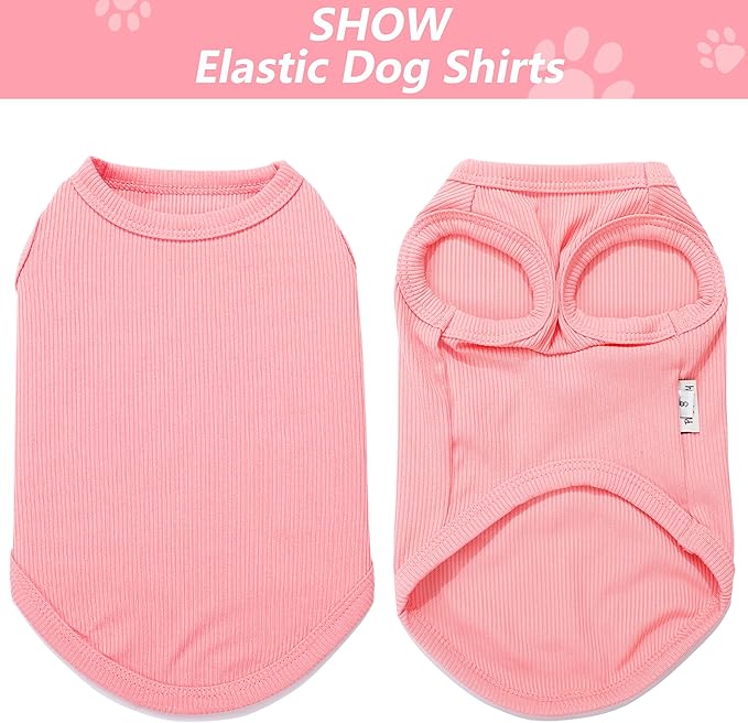 2 Pack Dog Clothes for Small Dogs Summer Dog Shirt Vest Girl Boy Lightweight Puppy T-Shirts Blank Soft and Cool Pet Clothing Sleeveless Medium Large Dog Outfit (Purple+L-Pink, Small)