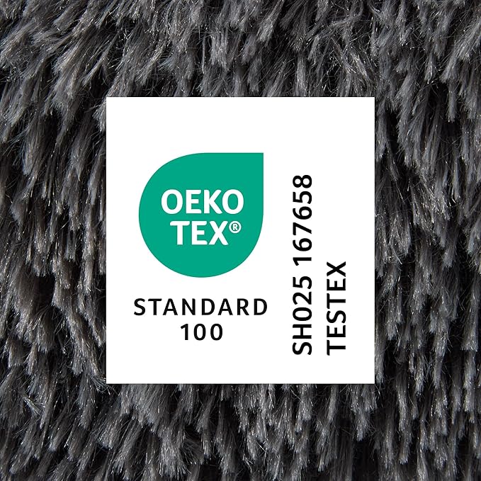 Town & Country Luxe CuddleTown Fuzzy Solid Donut Pet Bed, Soft, Cozy & Calming, Non-Slip Bottom, 100% Machine Washable, Dark Grey, Small 24"x24"x7" Round