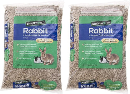 Small World Rabbit, Complete Feed for Rabbits, Fortified with Essential Minerals & Vitamins, 10 lb (Pack of 2)