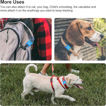 for Airtag Dog Collar Holder, Air Tag Protective Cat Airtag Dog Collar,Silicone AirTags GPS Tracking Accessories,Air Tags with Bone Pattern (1 Pack(Blue))