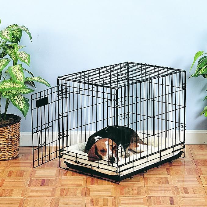 Slumber Pet Sherpa Crate Pet Bed with Bumper-Style Cushioning for Comfort in Crate