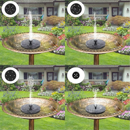 Mademax Solar Bird Bath Fountains, Upgrade 1.4W Solar Fountain Pump with 6 Nozzles, Free Standing Floating Solar Powered Water Fountain Pump for Bird Bath, Garden, Pond, Pool, Outdoor