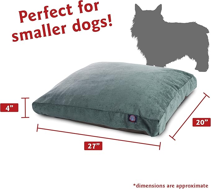 Majestic Pet Villa Rectangle Dog Bed Washable – Non Slip Comfy Pet Bed – Crate Bed with Removable Washable Cover – Kennel Bed for Sleeping, Polyester Fiber, Small, Azure