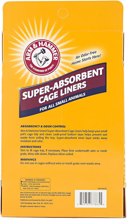 Arm & Hammer for Pets Super Absorbent Cage Liners for Guinea Pigs,Hamsters,Rabbits & All Small Animals | Best Cage Liners-for Small Animals,Small-Animal Pet Products,7 Count (Pack of 2)