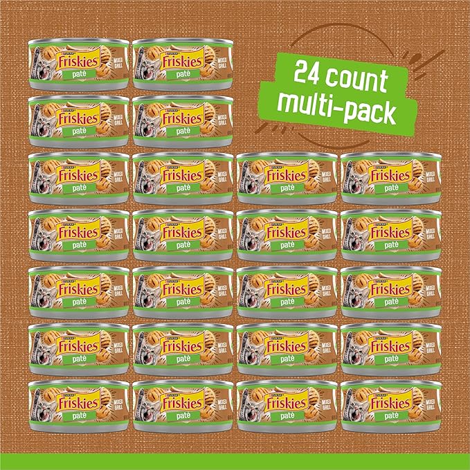 Friskies Purina Wet Cat Food, Pate Mixed Grill - (Pack of 48) 5.5 oz. Cans