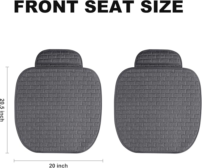VarCozy Linen Car Seat Covers, Bottom Breathable Seat Covers for Cars for All Seasons with Non-Slip Protector, Universal Seat Covers for Cars, SUVs, Trucks
